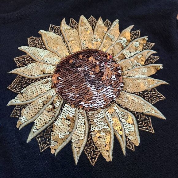 Vintage Marisa Christina Sweater Womens Medium Oversized Lambswool Angora Sunflo - Picture 4 of 6